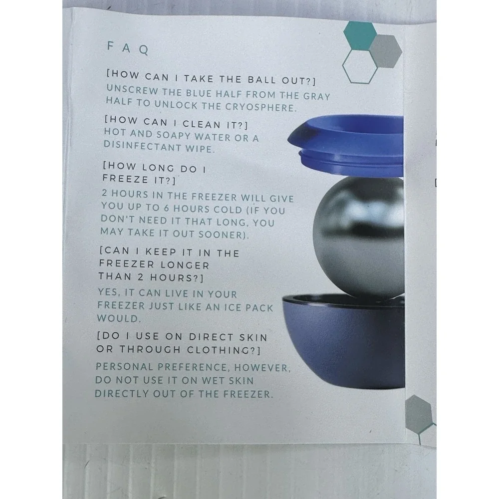 Recoup Fitness Cryosphere Cold Massage Roller 2-in-1 Handheld Ergonomic Handle